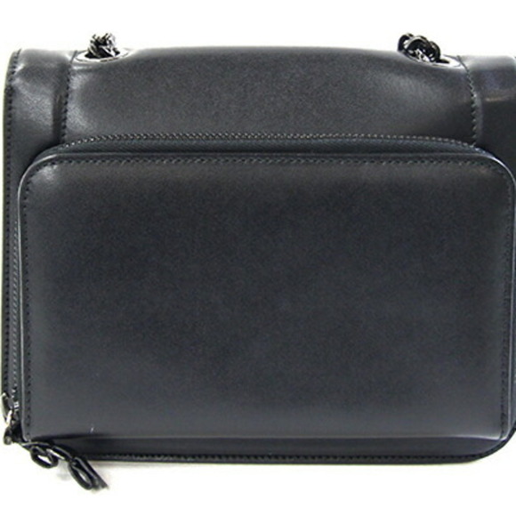 Salvatore Ferragamo Vara 21 Shoulder Bag G877 Black Leather Chain Ribbon Cros... - Picture 2 of 10